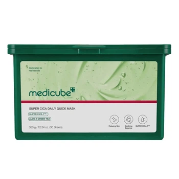 Набір заспокійливих масок з цибулею, алоє та зеленим чаєм Medicube Super Cica Daily Quick Mask, 30 шт, 350 г