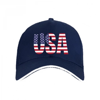 Кепка USA flag text Темно-синій