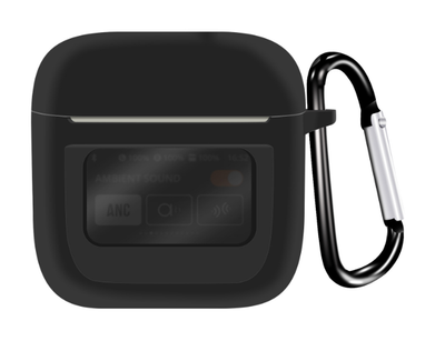 Чохол-накладка DK Silicone Candy Friendly з карабіном для JBL Tour Pro 2 (black)