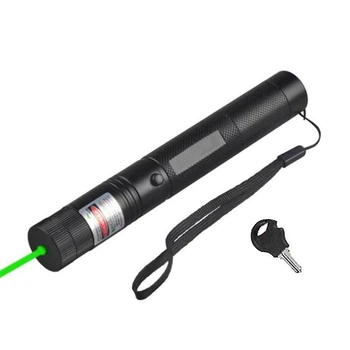 Лазер зеленый 100мВт 532нм, лазерная указка Laser 303 с блокировкой, насадка