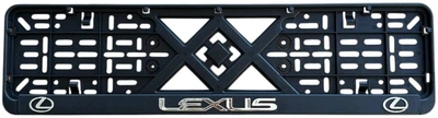 Рамка номерного знака пластик с объемными буквами Inauto LEXUS 52х13.5х2 см 2 шт (24-009)
