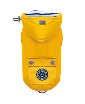 Дождевик для собак с капюшоном Milk&Pepper Babord Raincoat желтый, Размер 44
