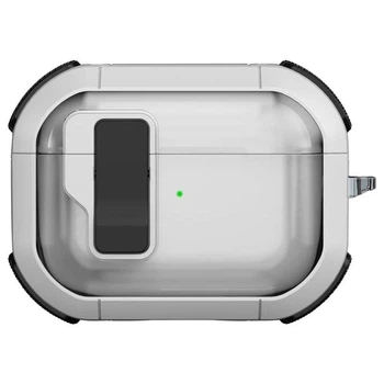 Протиударний захисний чохол Locking Button кейс для навушників Airpods Pro White