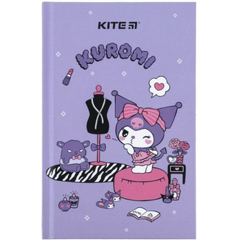 Книга записна тверда обкладинка А6, 80 аркушів кл. Kuromi HK24-199-2