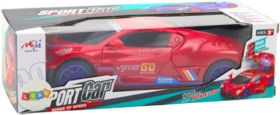 Zabawka LEAN Toys Auto sportowe z czujnikiem przeszkód i kulą LED obrotem 360° ze światłami i dźwiękiem Czerwone 24770 (5905991058205)