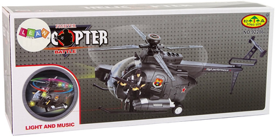 Іграшка LEAN Toys Військовий вертоліт з крилами і світлом на батарейках 12421 (5905214970086)