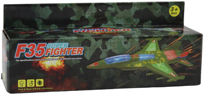 Іграшка LEAN Toys Військовий винищувач F35 що їздить зі світлом і звуками Зелений 17857 (5905991007074)