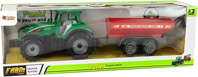 Іграшка LEAN Toys Трактор з причепом з фрикційним приводом Зелено-червоний 14834 (5905515352994)