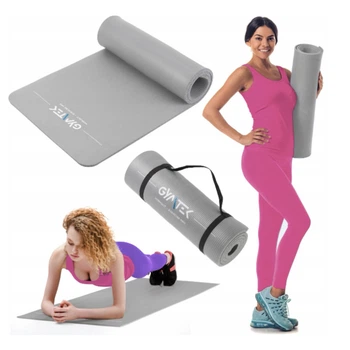 Коврик для фитнеса Gymtek NBR 1 5 см серый гимнастический каремат для йоги