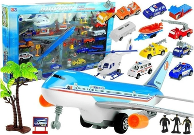 Набір іграшок LEAN Toys Аеропорт з літаками та машинами 41 шт 3029 (5905884458419)