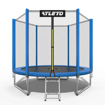 Батут дитячий Atleto 252 см із сіткою та сходами синій (42400442)