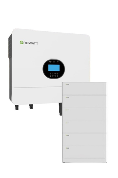 Комплект автономного енергопостачання Growatt 6 кВт / SPF 6000 ES Plus + Growatt ARK LV / 5.12 kWh / низьковольтний (SPF6kWh-ARK LV5.12kWh)
