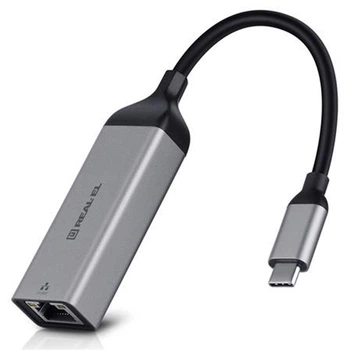 Сетевой адаптер REAL-EL CE-150 USB Type-C - RJ45 (M/F), 0.1 м, Black (EL123110004)