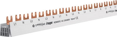 Шина сполучна Hager KDN451E 2P 16 мм (1000054097)