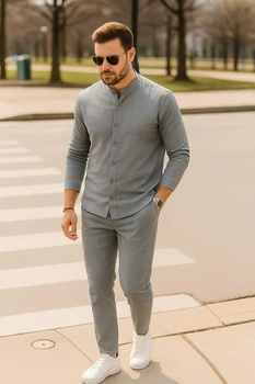 Чоловічий лляний комплект «Classic Linen» – сорочка + штани XXXL