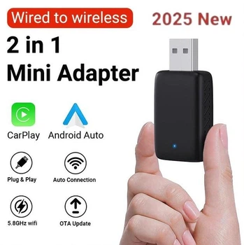 Адаптер беспроводной для авто с Apple CarPlay и Android Auto 2in1 Smart Mini Box USB 5G WiFi Bluetooth