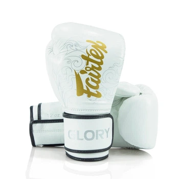 боксерские перчатки Fairtex X Glory Kickboxing Competition and Training Gloves BGVG3 White Silver (BGVG3-WHSL-14oz)