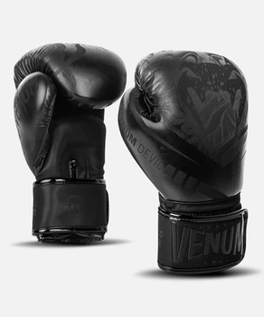 Боксерские перчатки Venum Devil Boxing Gloves Black Black (VENUM-03624-114-10oz)