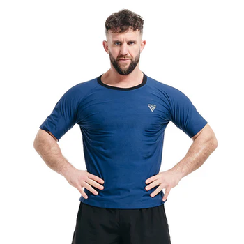 Компресійна футболка RDX M1 SWEAT T-SHIRT MEN Navy Blue (STP-M1NU-XXL)