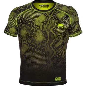 Компрессионная футболка Venum Fusion Compression T-shirt Black Yellow Short Sleeves (HK-VENUM-2078-BkYe-L)