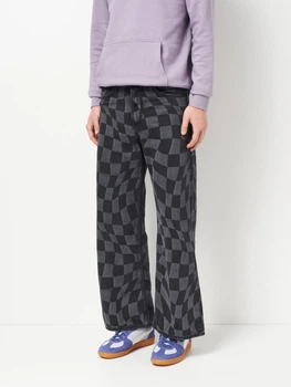 Джинсы Клеш широкие мужские H&M 1130139_шашка 30-32 Черные (KAY2000001636855)