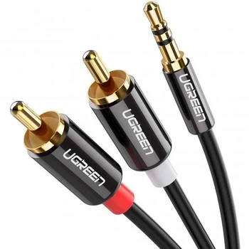 Аудіокабель Ugreen AV116 3.5 mm to 2RCA Audio Cable, 1.5 m Black 10583
