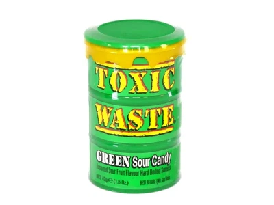Асорті кислих цукерок Toxic Waste Candy Nuclear Fusion зелена бочка 1 шт. 42 г