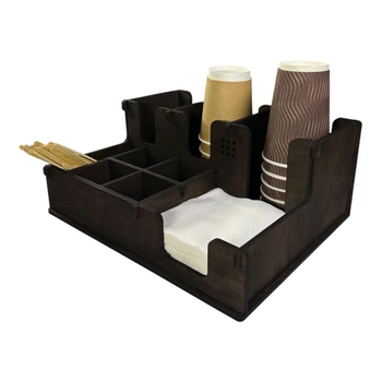 Барный органайзер WNINE Comfort Trio Organizer, деревянная стойка для стаканов, аксессуаров и салфеток 302×246×110 мм (WN-014)