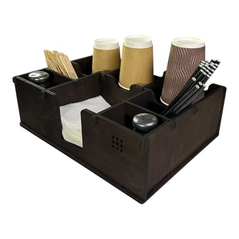 Барный органайзер WNINE Comfort Quad Organizer, деревянная стойка для стаканов, аксессуаров и салфеток 302×246×110 мм (WN-015)