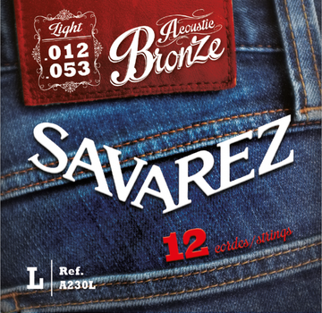 Струны для акустической гитары Savarez 80/20 Bronze A230L 12-53 12 струн (R128145)
