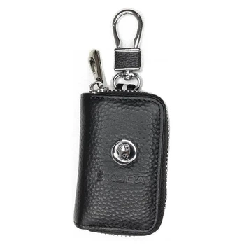Чохол для ключів з карабіном Skoda NEW (Шкіра)