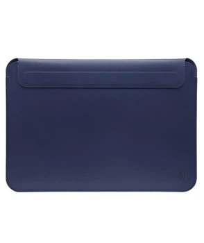 Кожаный чехол-папка WIWU Skin Pro 2 для MacBook Air 15 A2941 A3114 A3241 M2/М3/M4 - темно синий midnight blue