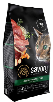 Sucha karma dla dorosłych kotów Savory z indykiem i kaczką 2 kg (4820232630051)