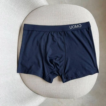Большие мужские трусы боксеры Ouno 531 натуральный коттон, Синие 4XL