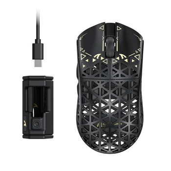 Бездротова ігрова мишка ATTACK SHARK R5 Ultra BLACK Карбонова, ультралегка (2.4G, Bluetooth), PAW3950MAX, 42000 DPI, 8K