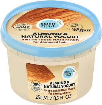 Маска для пошкодженого волосся "Миндаль та йогурт" - Berry Nice Almond & Natural Yogurt Anti-Stress Hair Mask 250ml (1308298-1554500818-2)