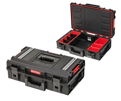 Багатофункціональний ящик для інструментів Qbrick System ONE 200 TECHNIK 2.0 для домашньої майстерні та гаражу Органайзер з посиленою конструкцією та дрібними контейнерами під інструмент Чорно-червоний