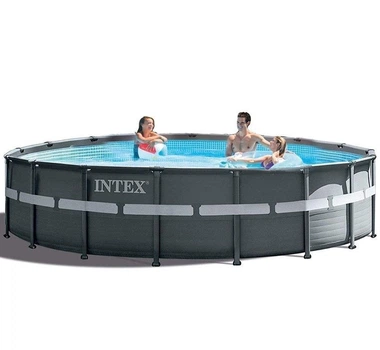 Круглый каркасный бассейн Intex 26334-0 с чашей из ПВХ 610х122 см на 30079 л Серый (127-9-26334-0)