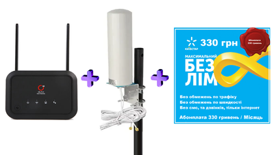 Роутер 3G 4G WIFI OLAX AX8 PRO с акб 5000 мАч + уличная антенна с 12 dbi + сим Киевстар безлим интернет 987502