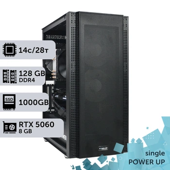 Рабочая станция PowerUp #336 Xeon E5 2680 v4/128 GB/SSD 1TB/GeForce RTX 5060 8GB для 3D моделирования видеомонтажа рендеринга для инженеров и архитекторов