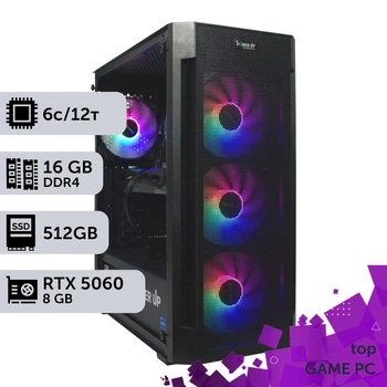Игровой компьютер GamePC TOP #530 Core i5 12400F/16 GB/SSD 512GB/GeForce RTX 5060 8GB сборка для киберспорта современных игр стрима