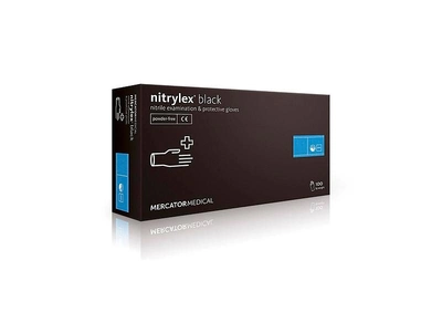 Черные одноразовые нитриловые перчатки Nitrylex® PF BLACK M
