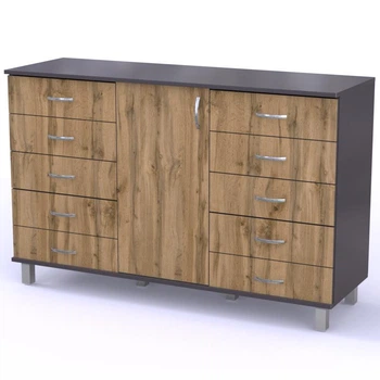 Комод АКМ 058/2 Графит+Дуб Тахо 140х90х60 Тиса мебель