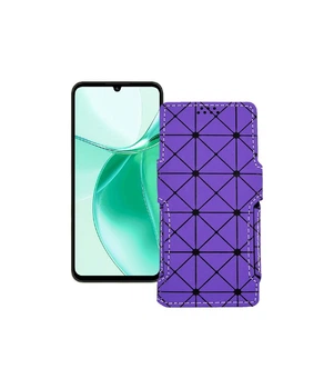 Чохол-книжка з екошкіри для телефону ZTE Blade A35 Фіолетовий ромб