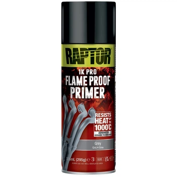 Грунт повышенной прочности огнеупорный | RAPTOR Flameproof | Аэрозоль 336 мл | Серый