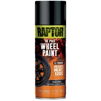Фарба термостійка для дисків Raptor™ 1K PRO 120 °C Чорна глянцева 378 мл
