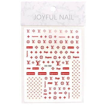Наклейки 3D Joyful Nail DD-580 "Бренд" на клейкой основе для дизайна и декора ногтей