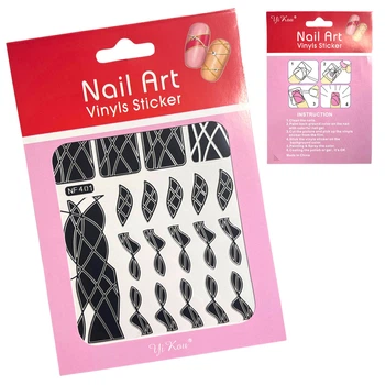 Трафарет Nail Art 401 черный (виниловые стикеры, наклейки) для дизайна и декора ногтей
