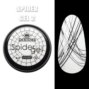 Паутинка Spider Gel (Чёрный S2) Дизайнер 8 мл для дизайна и декора ногтей