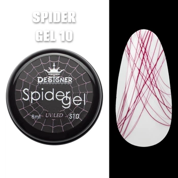 Паутинка Spider Gel для дизайна и декора ногтей (Дизайнер Профессионал) 8 мл. Бордовый S10